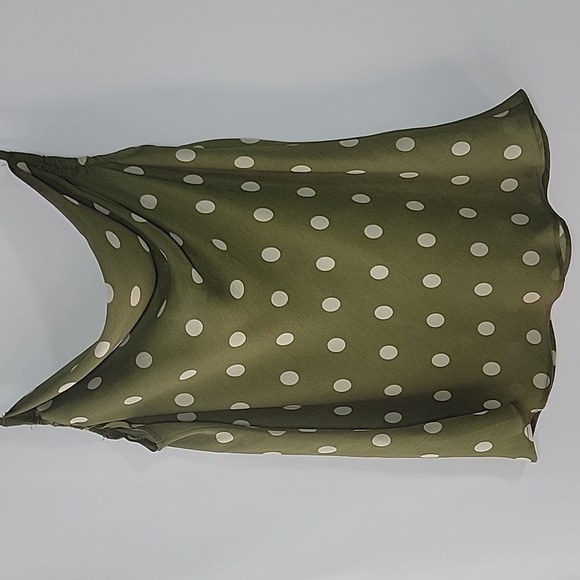 CHRISELLE LIM Olive Cream Cowl Neck Camisole and Side Rouched Split Skirt Set - Picture 3 of 10